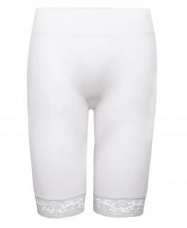 Lange Sømløse Decoy Indershorts Med Blonder, Hvid, Str. S/M