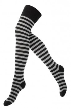 Lady Over-Knee Strømper Med Striber - Str. 36-41
