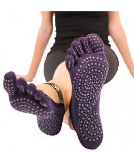 ToeToe Yoga & Pilates Foot Cover Anti-Slip, Lilla - Str. 40-43