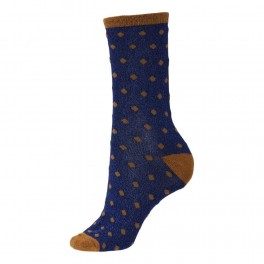 Socks CPH Damestrømpe - Dot Navy med glitter