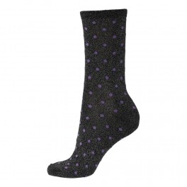 Socks CPH Damestrømpe - Dot Sort med glitter