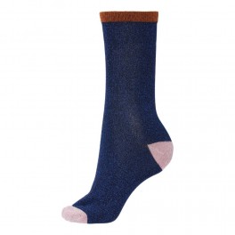 Socks CPH Damestrømpe - Navy med glitter