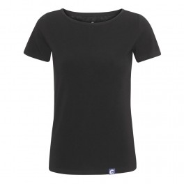 T-shirt i merinould, dame, Coastland of Denmark, sort, str. XS