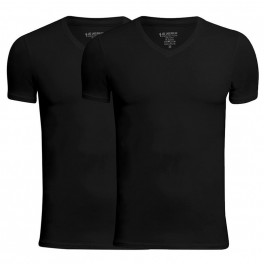 JBS Bambus T-Shirts V-Hals 2-Pak, Sort - Str. 2XL