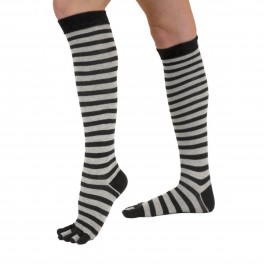 ToeToe Knæstrømper Med Tæer Sort/Grå, Str. 35-46