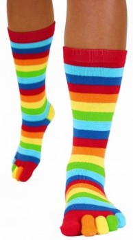 Tåsokker, ToeToe Essential Mid-Calf Rainbow