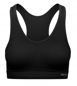 Microfiber Sportstop med skumskål - Sort str. Large