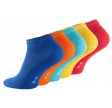 5 par korte ankelstrømper unisex, "Fun Colors" str. 35-38