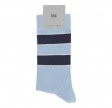 Socks CPH herrestrømper med brede striber, støvet blå, str. 45-48
