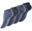 Ankelstrømper Damer 4-pak, Blå - Str. 39-42
