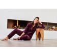 Velour Hjemmesæt fra Decoy, Bordeaux Rød str. 3X-Large