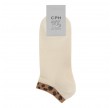 Korte ankelstrømper fra Socks CPH - Beige Leopard str. 36-39