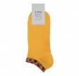 Korte ankelstrømper fra Socks CPH - Orange Leopard str. 36-39