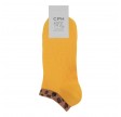 Korte ankelstrømper fra Socks CPH - Orange Leopard 