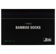 7 Par JBS Bambus Strømper I Gaveæske, Sorte og Stribede - Str. 45-48