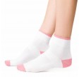 Tennissokker med kort skaft til damer, hvid/lyserød, str. 38-40