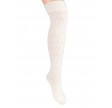 Over-Knee Kraftig Uld Damestrømper - Råhvid str. 38-40