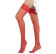 Selvsiddende Strømper Med Blondekant 15 denier, Rød - Str. L/XL