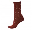 Socks CPH Damestrømpe - Dot mørkerød med glitter