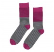 Socks CPH herrestrømper med striber, fuchsia / grå