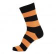 Sort og Orange stribede strømper - Str. 43-46