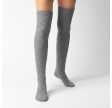 Over-Knee Kraftig Uld Damestrømper - Grå str. 35-37