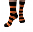 Sort og Orange stribede strømper - Str. 43-46