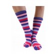 ToeToe Toesocks Essential Mid-Calf Lilla Striber