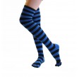 Stribede Over-knee tåsokker, ToeToe Essential Sort/Blå, Str. 35-46