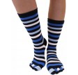 Stribede ToeToe Essential Mid-Calf Tåsokker Denim - Str. 35-46