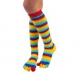 Knæstrømper med tæer Rainbow Str. 35-46