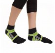 ToeToe Microfiber Løbesokker Med Tæer, Sort / Grøn, Str. 44-47