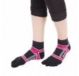 ToeToe Microfiber Løbesokker Med Tæer, Sort / Pink, Str. 36-39