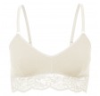 Bambus BH med blonde og uden bøjle, råhvid, str. XL