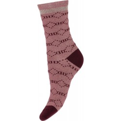 Decoy ankle socks glitter, Rosa/Gylden