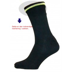 Sorte Sokker Med Indvendig Grøn Markering