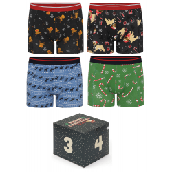 4 par jule-boxershorts i adventskalender - Str. 2XL